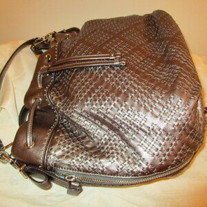 Coach "Marielle" Large Pewter Drawstring Handbag